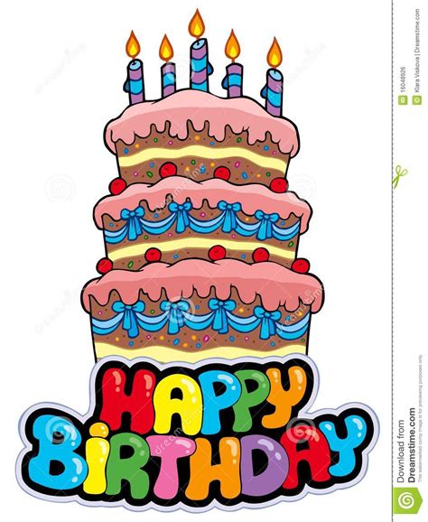 Big Birthday Cake Cartoon Vector 19066691