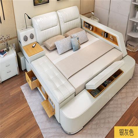 Modern Bed With Storage Massage Functions Multifunctional Bed Sets In Bedroom Sets From