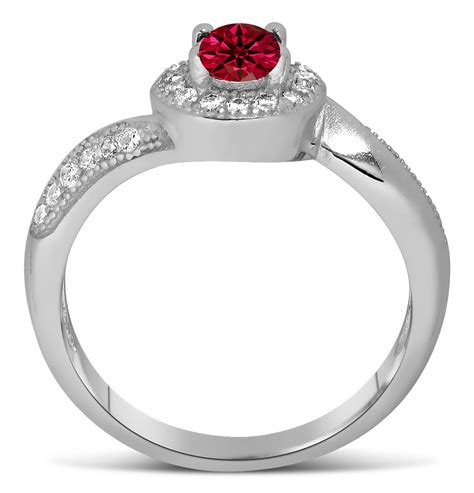 Antique Designer 1 Carat Red Ruby And Diamond Engagement Ring For Her