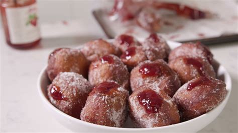 Lemon Scented Strawberry Jelly Donuts Youtube