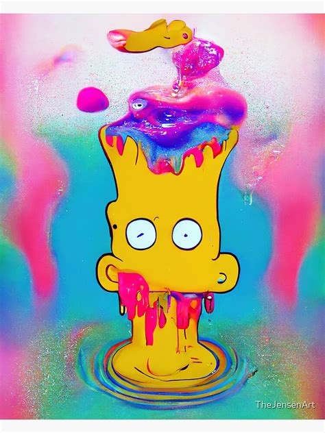 Swimming With Bart Melties Psychedelic Pop Culture Digital Art