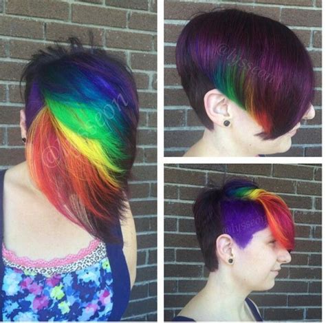 Image Result For Rainbow Short Undercut Hairstyles Short