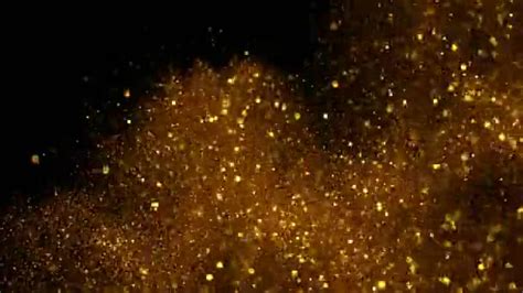 Abstract Gold Particles Glitter Dust Explosion Dark Backgroun — Stock