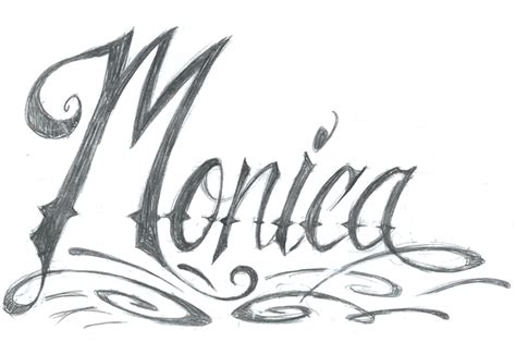 Monica Tattoo Lettering Design By Srtaquesadilla On Deviantart