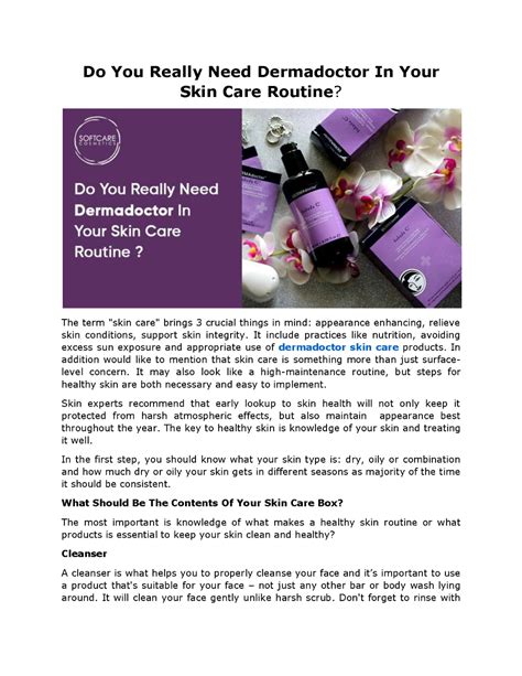 Do You Really Need Dermadoctor In Your Skin Care Routine Authorstream