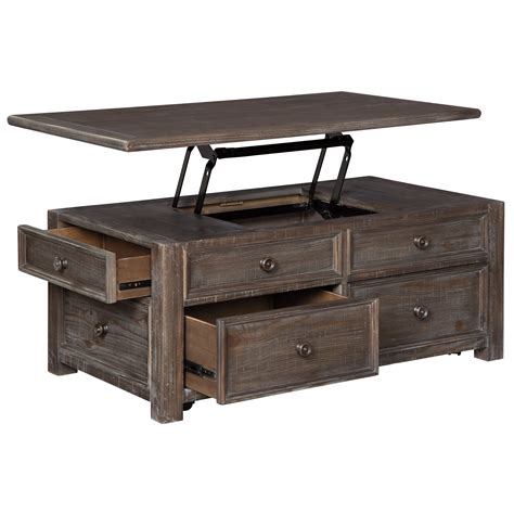 The cache lift top coffee table is perfect transitional style with many areas for storage. Signature Design by Ashley Wyndahl Lift-Top Cocktail Table ...