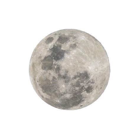 Blue Full Moon Isolated On White Background With Clipping