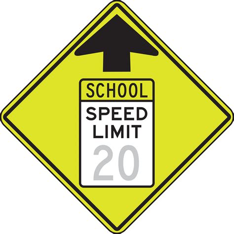 Reduced School Speed Limit Ahead Fluorescent Yellow Green Sign Frw219