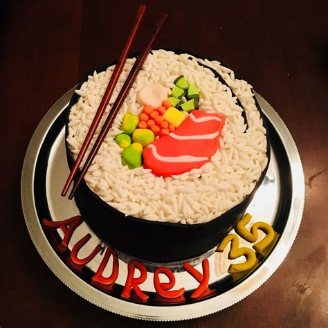 Sushi Birthday Cake Fondant Birthday Cake Maki Sushi Roll With Rice