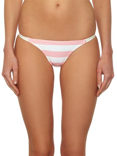 Lyst Solid Striped The Morgan Striped Bikini Brief In Pink