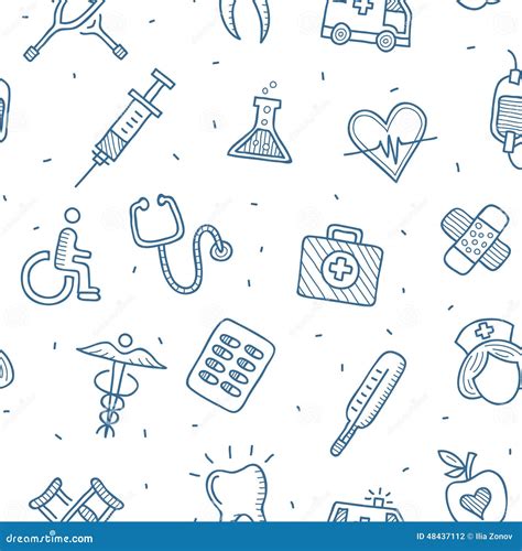Medical and Health Care Seamless Pattern Stock Vector - Illustration of