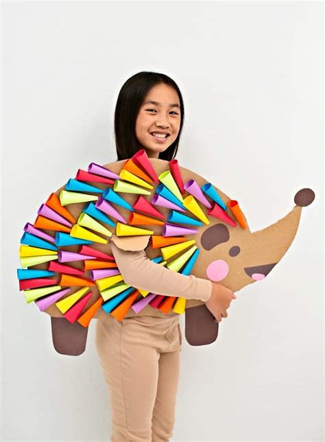 Diy Cardboard Rainbow Hedgehog Costume For Kids Hello