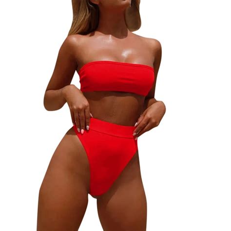 Women Bandage Bikini Set Push Up Brazilian High Cut Swimwear Beachwear Swimsuit Sexycausal