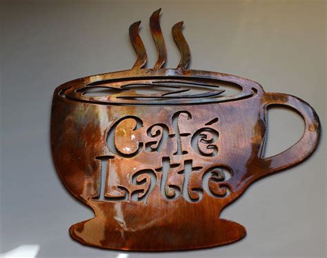 Cross metal wall art decor copper/bronze plated pertaining to current bronze metal wall art view photo 3 of 20. Cafe Latte Mug Metal Wall Art Decor Copper/Bronze Plated