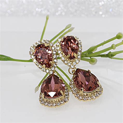 U Boutique Shops Antique Pink Earring Pink Crystal Earring