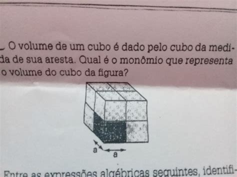 O Volume De Um Cubo é Dado Pelo Cubo Da Medida De Sua Aresta Qual é O