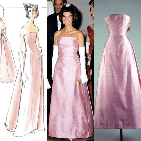 Jackie Kennedys Pink Silk Dupioni Shantung Gown That Wraps Together With A Bow In The Jackie