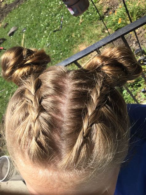It Is Two Dutch Braids And Space Buns Two Dutch Braids Coachella Hair Two Buns Space Buns