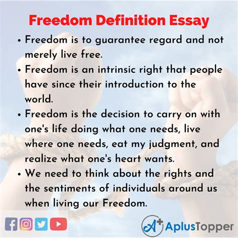 Freedom Definition Essay Essay On Freedom Definition For Students And