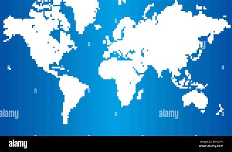 World Map With Square Pixels Stock Vector Image And Art Alamy