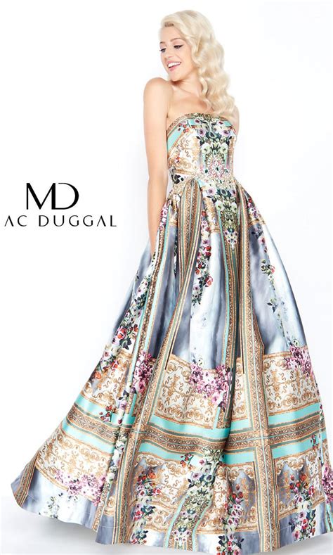 Browse our large mac dugggal collection here in the dress outlet. Long Mac Duggal Strapless Print Prom Dress in 2020 | Gowns ...
