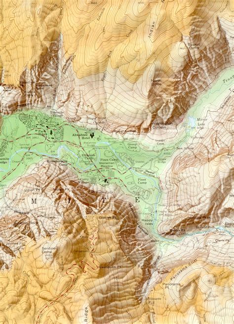 Yosemite National Park Topographic Map Map