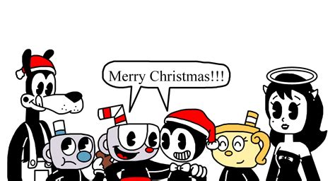 Merry Christmas From Cuphead Bendy And Friends By Ultra Shounen Kai Z