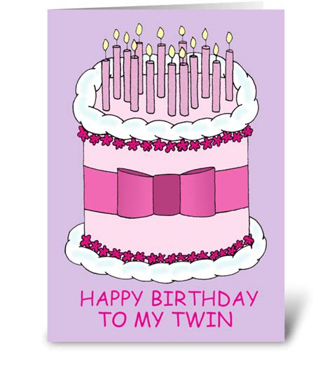 Happy Birthday To My Twin Send This Greeting Card