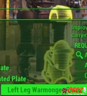 Fallout Left Leg Warmonger Plate Orcz Com The Video Games Wiki