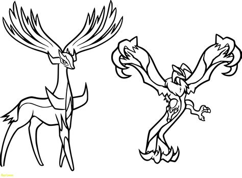 Pokemon Xerneas Coloring Pages Sketch Coloring Page