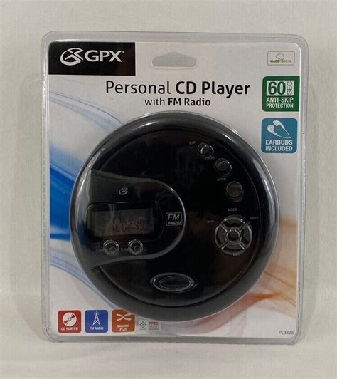 Gpx Pc332b Portable Cd Player With Anti Skip Protection Fm Radio