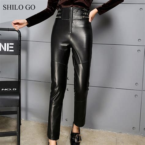 buy shilo go leather pants womens autumn fashion sheepskin genuine leather