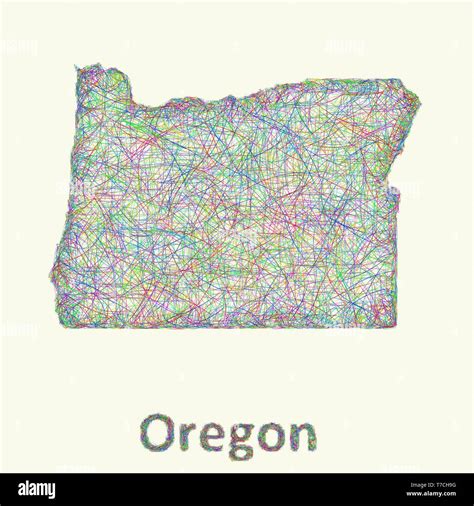 Oregon Line Art Map Stock Vector Image And Art Alamy