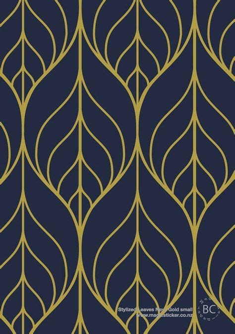 Love This Navy Wallpaper Art Deco Wallpaper Leaf Wallpaper