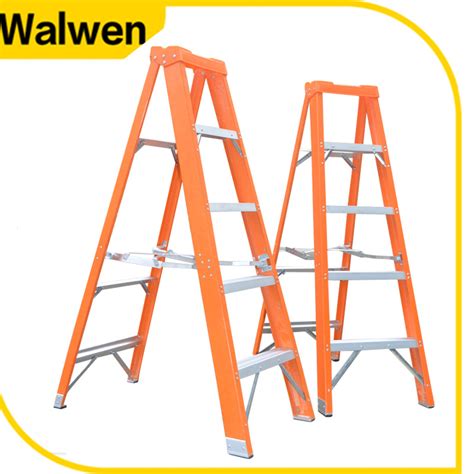 Plastic Top Double Side Strong Insulated A Frame Fiberglass Step Ladder