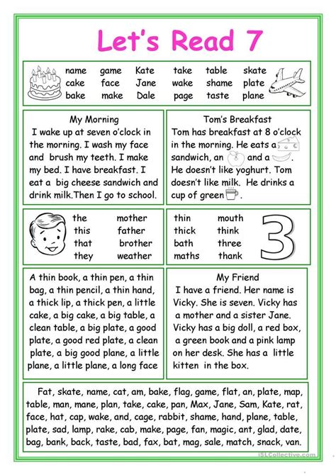 Lets Read 7 Worksheet Free Esl Printable Worksheets Made By Teachers