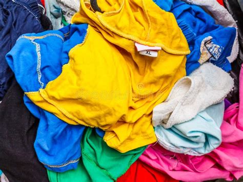 Pile Of Dirty Cloth Preparing For Wash Stock Photo Image Of