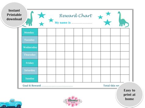 Reward Chart Dinosaurs Printable Childrenkids Reward Chart Download