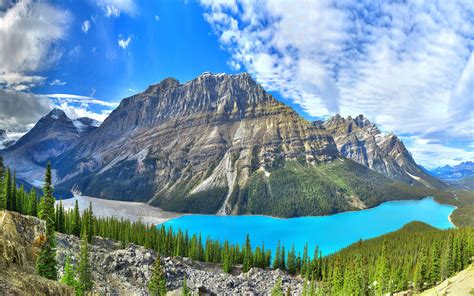 Télécharger Fonds Décran 4k Le Lac Peyto Lété Banff Des Montagnes