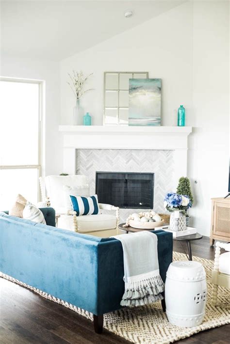 Tips To Add Spring Decor To Your Home My Living Room Reveal Coastal
