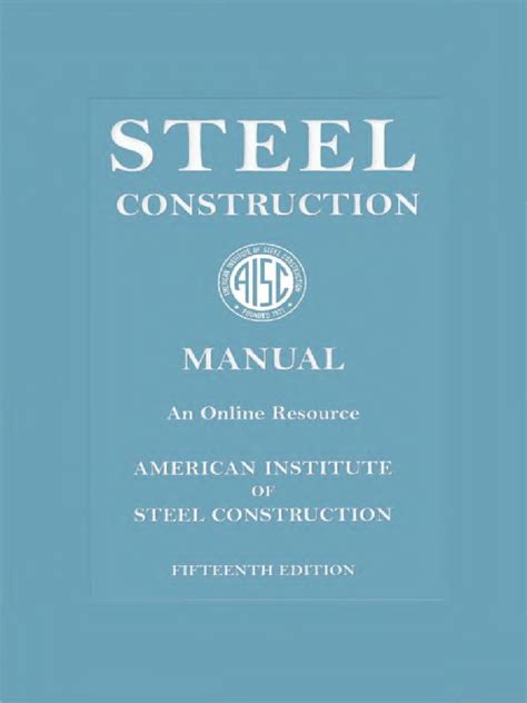 Aisc 15th Steel Construction Manual Pdf Economic Sectors Engineering