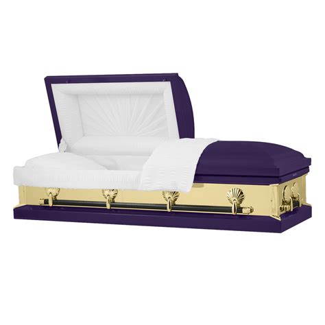 Titan Reflections Series Royal Purple Steel Casket With White Interi