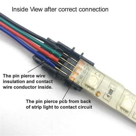 Rgb Led Strip Connector For 4 Pin 5050 Led Strip Lights Diy Strip To Wire