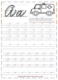 Browse writing exercises for writing in script, practice with letter formation, and build skills needed for reading historic primary source documents. Printable cursive handwriting practice sheets letter a ...