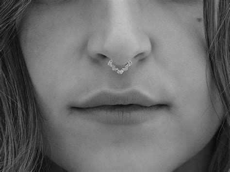 Silver Septum Ring Septum Jewelry Tribal Septum Earring Etsy