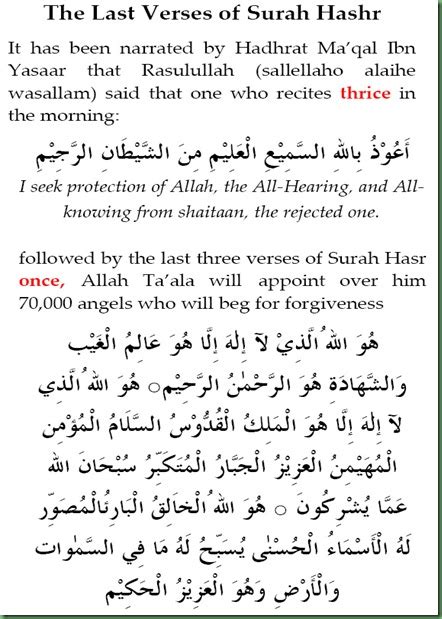 The Last Verses Of Surah Hashr Islamic Treasure