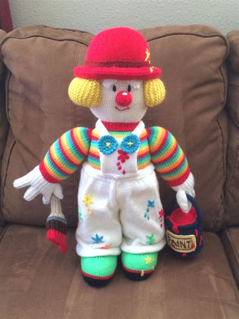 Knitted Painter Clown Knitted Toys Clowns Cheryl Diaper Cake Painter Dinosaur Stuffed