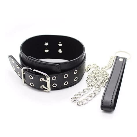 Bondage Slave Restraints Belt Leather Neck Collar In Adult Games For