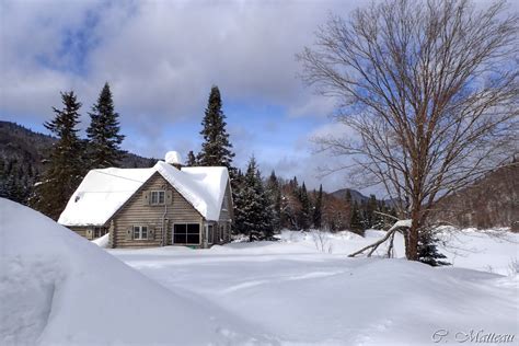 Papel De Parede Panorama Céu Neve Inverno Nuvens Casa Gelo