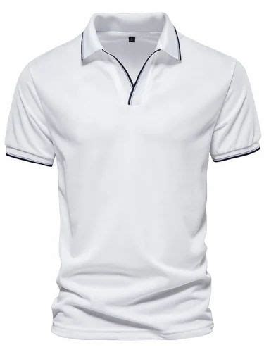 Plain Men White Cotton T Shirt Polo Neck At Rs 199 In Kanpur ID 2850410185888